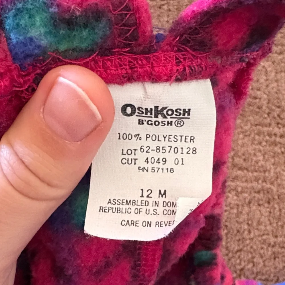 Vintage osh kosh Pink and Blue Floral Baby overalls